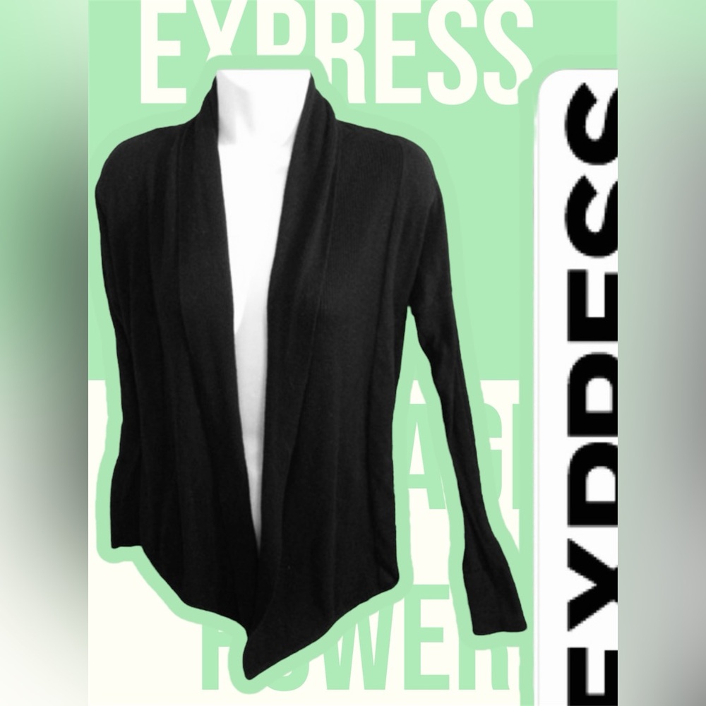 Express Y2K black cardigan ribbed Sz small light weight